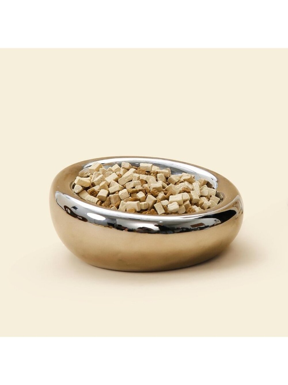 Ergonomic Chrome Pet Bowl for Dogs & Cats | Anti-Spill, Dishwasher Safe, Modern